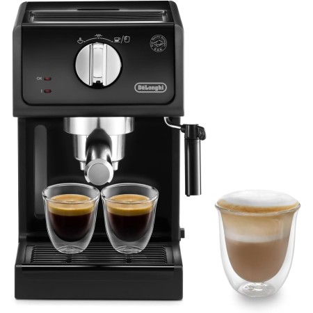 De'Longhi Cafetera Espresso DELONGHI Modelo ECP31.21 Bomba, 1100 W, 1.1 litros, 0 Decibeles, Madera, Negro