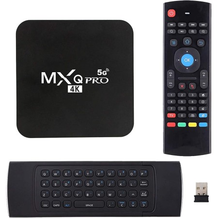 MXQ Pro 5G con Mini Teclado inalámbrico Android 13.1 TV Box Ram 2GB ROM 16GB H.265 HD 3D Dual WiFi 2.4G/5.8G Quad Core Android