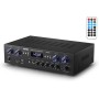 Amplificador Audio Bluetooth 5.0, Donner Amplificador Audio Estéreo 4 Canales, Amplificador HiFi 440W con USB, SD, FM, 2 Mic IN