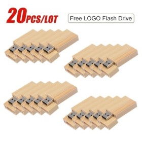 20 unids/lote, venta al por mayor, unidad Flash USB 2,0 de madera, 128
