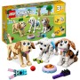 LEGO Creator 3 en 1 Perros Adorables, Figuras de Perritos de Juguete para Niños y Niñas de 7 Años o Más, Beagle, Caniche, Perro