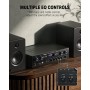 Amplificador Audio Bluetooth 5.0, Donner Amplificador Audio Estéreo 4 Canales, Amplificador HiFi 440W con USB, SD, FM, 2 Mic IN