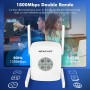 NEWFAST Amplificador Señal WiFi AX1800 Repetidor WiFi 6 Amplificador Wi-Fi 1800Mbps 5.8/2.4GHz, Puerto Gigabit, 4 Antenas, WPA3,