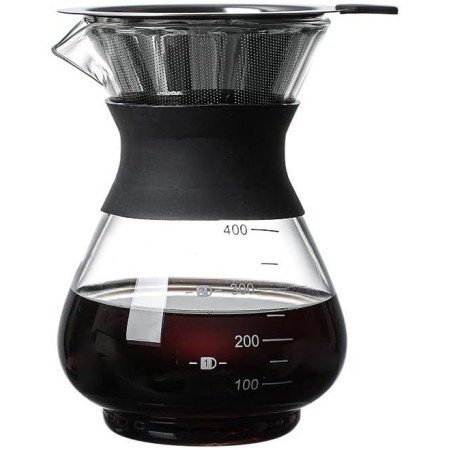 PIQIUQIU Cafetera de Taza Invertida 400 ml, cafetera de Vidrio Goteo Manual cafetera Goteo Manual cafetera Goteo Manual Filtro