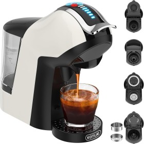 KOTLIE EM-308A Máquina de Café de Cápsulas 5 en 1, que Permite la Extracción en Frío y Caliente, la Temperatura y el Volumen de