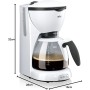 Braun KF 560 Cafetera eléctrica con Sistema OptiBrew, 1100 W, 35 dB, acero inoxidable, 10 tazas, negro