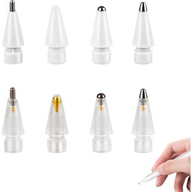 Puntas para Apple Pencil, 8 Pack Apple Pencil de 1ª/2ª generación, Puntas de lápiz de 0.78 mm, Accesorios de Protección, Puntas