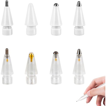 Puntas para Apple Pencil, 8 Pack Apple Pencil de 1ª/2ª generación, Puntas de lápiz de 0.78 mm, Accesorios de Protección, Puntas