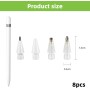 Puntas para Apple Pencil, 8 Pack Apple Pencil de 1ª/2ª generación, Puntas de lápiz de 0.78 mm, Accesorios de Protección, Puntas