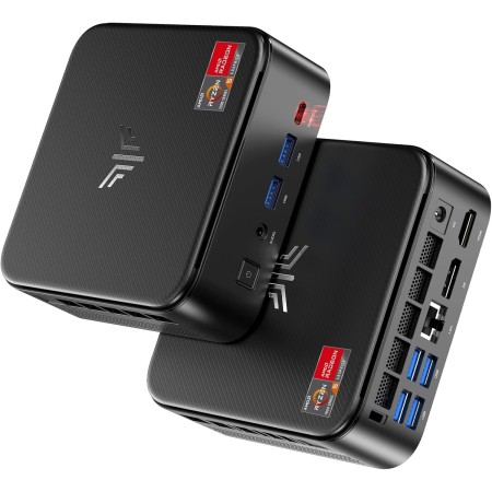 NiPoGi E3B Mini PC con AMD Ryzen 5 7430U (6C/12T hasta 4,3 GHz, Mejor Que 5500U/5650U/5675U), 16GB RAM/512 GB SSD Mini Ordenador