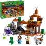 LEGO Minecraft El Pozo de Mina de los Páramos con Murciélago y Conejo de Juguete Basado en el Videojuego, Figura de Creeper,