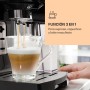 KLARSTEIN Cafetera Expreso de 1,4 L Con Espumador de Leche, 20 Bares, 1450W Para Café Molido, Helado, Capuccino y Café Con Leche