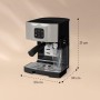 KLARSTEIN Cafetera Expreso de 1,4 L Con Espumador de Leche, 20 Bares, 1450W Para Café Molido, Helado, Capuccino y Café Con Leche