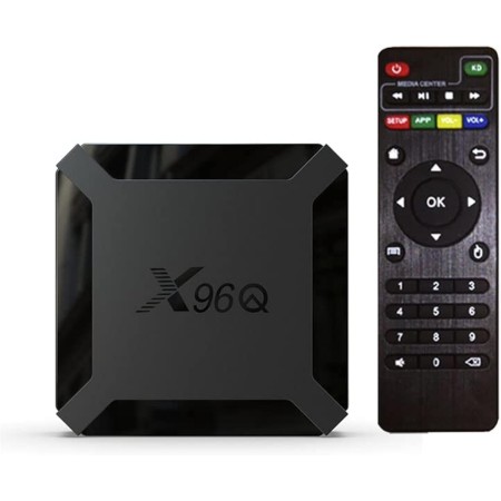 Android TV Box 10.0, X96Q Android TV Box 2GB RAM 16GB ROM Allwinner H313 Quad-Core 64bit con WiFi 2.4G USB Ultra HD 4K H.265 3D