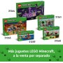 LEGO Minecraft El Pozo de Mina de los Páramos con Murciélago y Conejo de Juguete Basado en el Videojuego, Figura de Creeper,