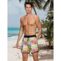 TMEOG Bañador Hombre Short de Playa Surf Secado Rapido Pantalones Cortos Cordon Bañadores Piscina Natacion Retro Traje de Baño