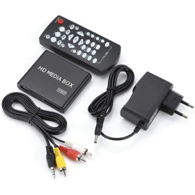 Taidda Full HD Mini Box Media Player, 110-240V Full HD Mini Box Media Player 1080P Media Player Box Soporte USB MMC RMVB MP3 AVI