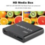 Taidda Full HD Mini Box Media Player, 110-240V Full HD Mini Box Media Player 1080P Media Player Box Soporte USB MMC RMVB MP3 AVI