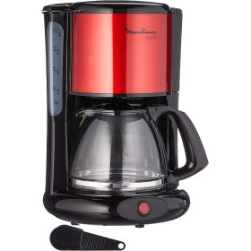 Moulinex FG360D11 Cafetera de goteo, 1000 W, 1.25 L, color negro y rojo