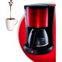 Moulinex FG360D11 Cafetera de goteo, 1000 W, 1.25 L, color negro y rojo