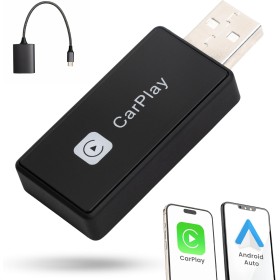 USB CarPlay,(Adaptador Carplay inalámbrico para iOS y Android Auto,Requiere Coche con CARPLAY, Compatible con vehículos Desde