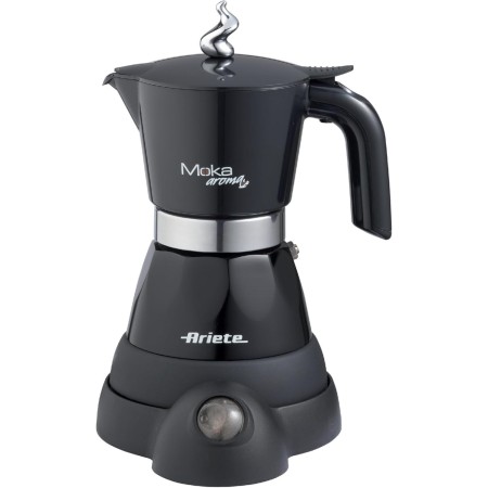 Ariete 1358-11 Cafetera eléctrica moka aroma, capacidad 4 tazas, 400W, base inalámbrica, negra