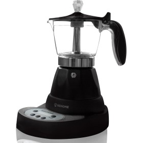 BEHOME Cafetera Italiana Eléctrica 3 Tazas, Moka Espresso Automatica eléctrica con Reductor de 1 Taza, Auto Apagado y Café