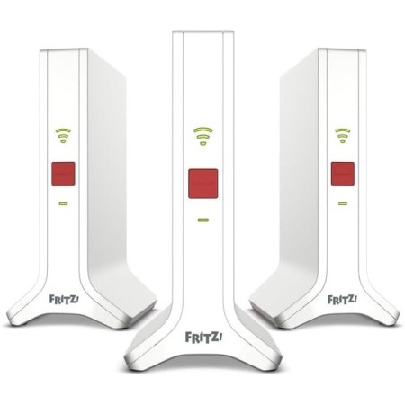 AVM Fritz! Mesh Wi-Fi Set 4200 International, Pack de 3 Fritz! Repeater 3000AX, Solucion Mesh para 4-6 estancias, WiFi 6,