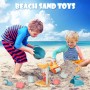 Sanlebi Juguetes Playa Niños con Cubo, Palas y Bolsa de Malla Reutilizable, Juguetes Arena Juegos de Playa para Bebe 3 4 5 Años