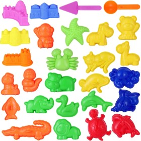 Toddmomy 27 Piezas de Arena de Playa Juguetes Cubo Herramientas de Arena Juego de Juguetes de Playa Moldes de Arena para Niños