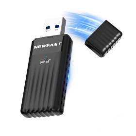NEWFAST 3000Mbps Adaptador WiFi USB para PC, WiFi 6 Largo Alcance Dual Band 5GHz&2.4GHz Receptor WiFi USB, Compatible Windows