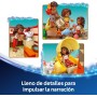 LEGO | Disney Vaiana 2 Canoa de Aventuras de Vaiana - Barco de Juguete con Vela Textil, Hoguera, 3 Mini Muñecos Inc. Loto y Moni
