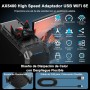 NEWFAST 3000Mbps Adaptador WiFi USB para PC, WiFi 6 Largo Alcance Dual Band 5GHz&2.4GHz Receptor WiFi USB, Compatible Windows