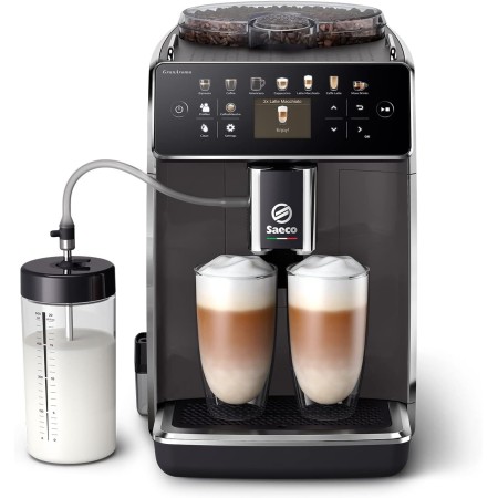 Saeco GranAroma Cafetera Superautomática - 16 Variedades de Café, Pantalla en Color Intuitiva, 6 Perfiles de Usuario, Molinillo