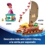LEGO | Disney Vaiana 2 Canoa de Aventuras de Vaiana - Barco de Juguete con Vela Textil, Hoguera, 3 Mini Muñecos Inc. Loto y Moni