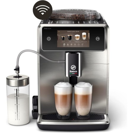 Saeco GranAroma Cafetera Superautomática - 16 Variedades de Café, Pantalla en Color Intuitiva, 6 Perfiles de Usuario, Molinillo