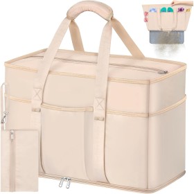 VOBUKE Bolsa de Playa Mujer Bolso Playa Grande XXL Familiar con Cremallera, Resistente a La Arena Plegable Transpirable Bolso