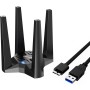 WAVLINK - Llave WiFi 6 potente AX1800, adaptador de red inalámbrica con 2,4 GHz, 5 GHz, controlador integrado, antenas 4 x 3dBi,