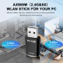 RUIZHI AX900Mbs - Memoria WiFi para PC, 6 unidades (5,8 GHz / 2,4 GHz), adaptador WiFi gratuito para PC, escritorio, portátil,