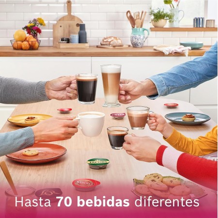 Bosch - Cafetera Tassimo Happy Friendly, Hasta 70 bebidas, OneTouch, INTELLIBREW™, Rojo, TAS103E
