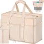 VOBUKE Bolsa de Playa Mujer Bolso Playa Grande XXL Familiar con Cremallera, Resistente a La Arena Plegable Transpirable Bolso