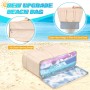 VOBUKE Bolsa de Playa Mujer Bolso Playa Grande XXL Familiar con Cremallera, Resistente a La Arena Plegable Transpirable Bolso