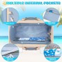 VOBUKE Bolsa de Playa Mujer Bolso Playa Grande XXL Familiar con Cremallera, Resistente a La Arena Plegable Transpirable Bolso