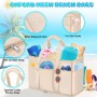 VOBUKE Bolsa de Playa Mujer Bolso Playa Grande XXL Familiar con Cremallera, Resistente a La Arena Plegable Transpirable Bolso