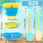 AUNGKWANG Juguetes de Playa para Niños, 16 Piezas Juguetes Arena Juegos de Playas, Cubo Playas Plegable, Moldes de Arenas, Arena