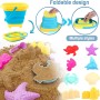 AUNGKWANG Juguetes de Playa para Niños, 16 Piezas Juguetes Arena Juegos de Playas, Cubo Playas Plegable, Moldes de Arenas, Arena