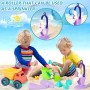 FAMKEEP 26 Piezas Juguetes de Playa, Juegos con Cubo, Palas, Rastrillo y Bolsa de Malla Reutilizable. Moldes de Arena, para