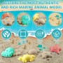 FAMKEEP 26 Piezas Juguetes de Playa, Juegos con Cubo, Palas, Rastrillo y Bolsa de Malla Reutilizable. Moldes de Arena, para