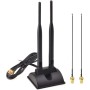 Eightwood Antena WiFi 6E Tri Band RP-SMA WLAN Antena Base Magnética con Cable de Extensión de 200 cm para PC Bluetooth Placa
