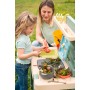Smoby Life Cocina de Barro – Juguete de Exterior Infantil con 11 Accesorios – Depósito de Agua 1L y 2 Grandes Bandejas